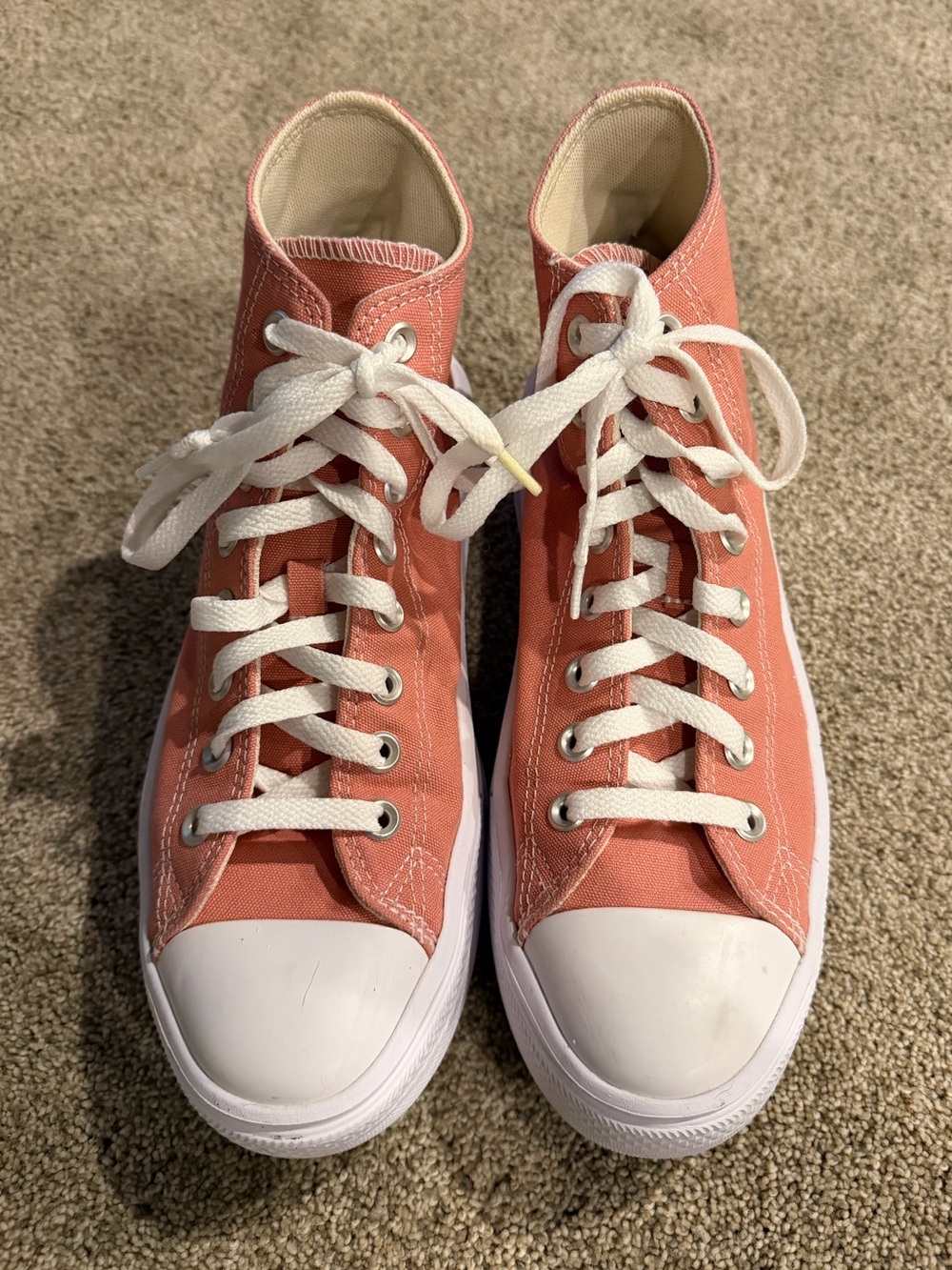 Converse High-Top Sneakers in Coral Pink